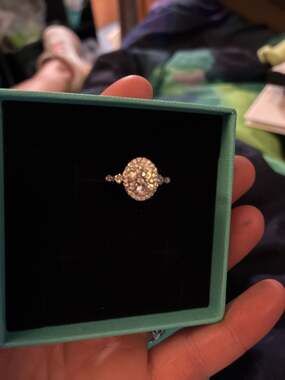 Oval Cut Halo Moissanite  ring size  6 $200 MSRP!!